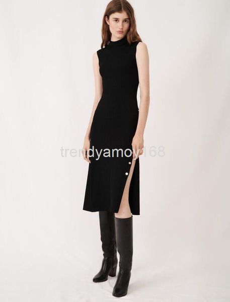 

casual dresses french light luxury brand  home 21 spring summer knitted dress is pure original, Black;gray