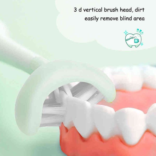 

toothbrush 3d side sonic electric toothbrush children usb rechargeable replacement smart ultrasonic brush heads 5 mode waterproof timer 0511