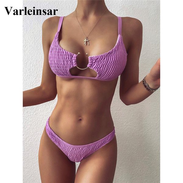 

2 colors wrinkled bikini women swimwear female swimsuit two-pieces bikini set mid waist bather bathing suit swim lady v2447, White;black