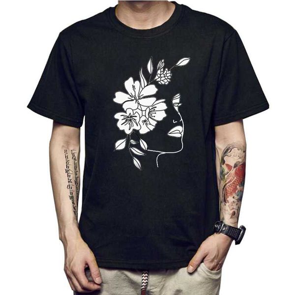 Camisetas masculinas de beleza pintura de arte harajuku camiseta de verão moda moda algodão com manga curta masculino feminino casual camisetas esportivas ao ar livre