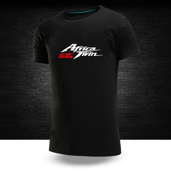 Polos masculinos de verão masculino Africa Twin CRF 1000 L T-shirt Manga O-Gobes Liga de Lazer