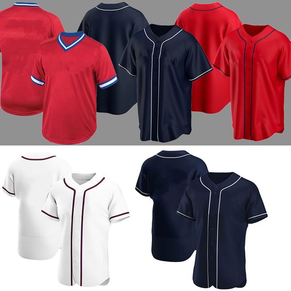 2022 neue benutzerdefinierte Männer Frauen Baseball-Trikots genähtes Stickerei-Logo-weißes Blck-Jersey M-3XL