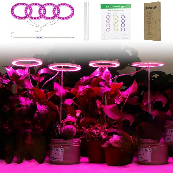 Neue LED Engel Ring Wachsen Licht DC5V USB Volle Spektrum Phyto LED Lampe Für Zimmerpflanzen Blumen Gewächshaus Sämlinge wachstum Lichter