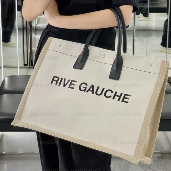 

luxury designer shopping bag womens handbags rive gauche new style totes handbag summer raffia linen large beach bags city travel cross body