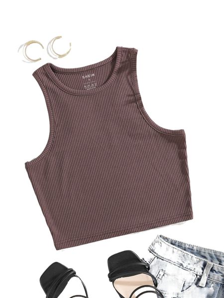 

ribbed crop tank g9na#, White