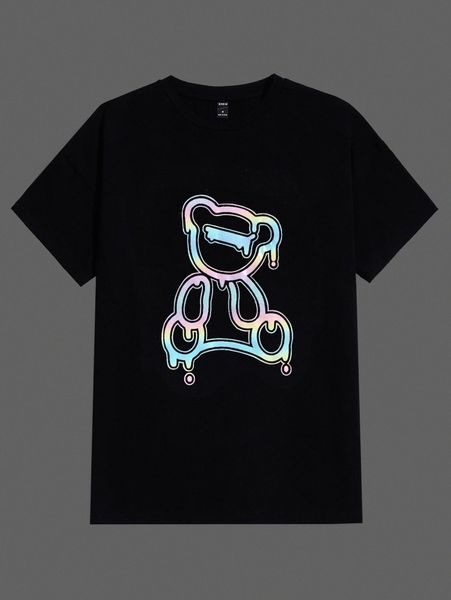

men reflective bear print tee g1gu#, White;black