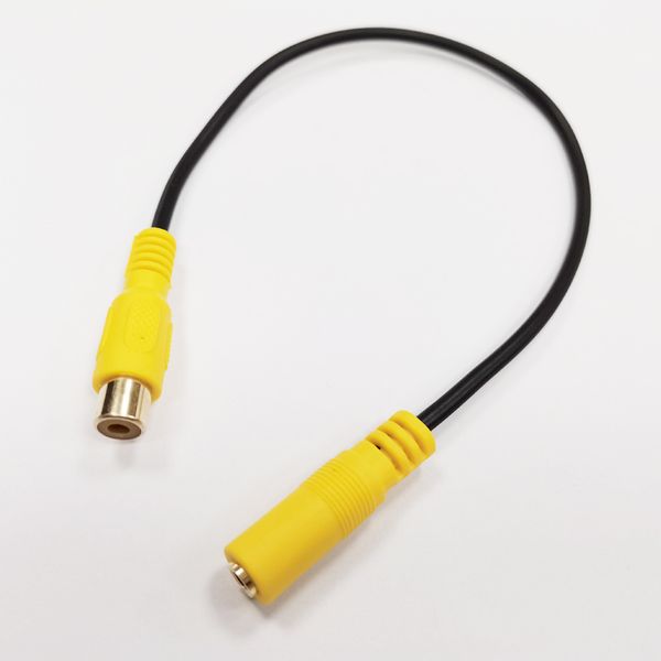 Golden Banhado 3,5mm mono fêmea plugue para cabo de conector AV fêmea RCA cerca de 30cm / 10pcs