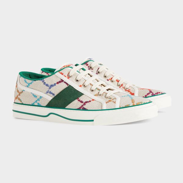 

tennis 1977 sports shoes classic embroidery striped strawberry print platform sneakers high low r casual shoe vintage runner trainers, Black