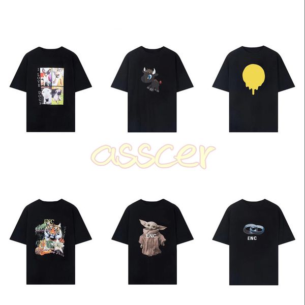

designer brand mens t shirts fashion cute cow and cartoon tiger print tees casual black asian size m-2xl, White;black