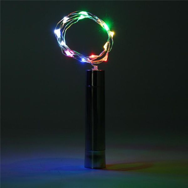 Saiten 90 cm 15 LEDs DIY Korkförmige Silberdraht Sternenlichterkette Licht Weinflasche Lampe für Weihnachten Weihnachtsfeier Dekor