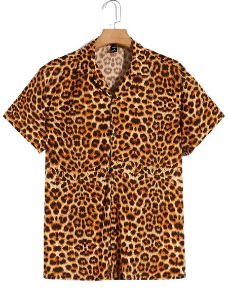 

men leopard print shirt j7op#, White;black