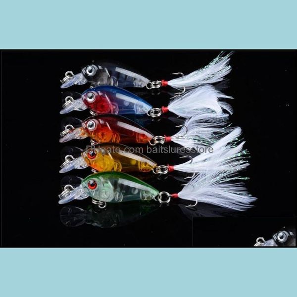 

abs plastic freshwater fiahing crank bait 4g 4.5cm mini minnow lure 8# treble hooks fishing tackle drop delivery 2021 baits lures sports o