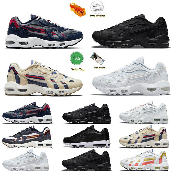 Nike Air Max 96 airmax  Scarpe da corsa Uomo Donne Triple Black Black Triple Bianco Summer Pastelli Blackened Blue  Vibes Bright Mango Mens Trainer Sneakers sportivi Taglia 36-45