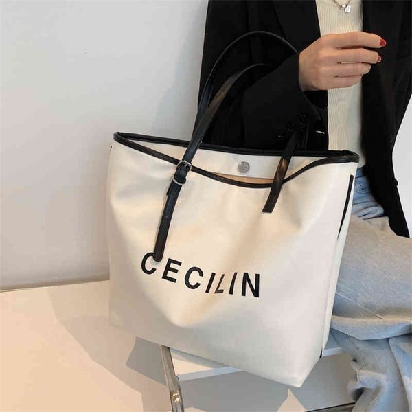 

women's new korean women's shoulder large capacity printed tote bag student's class bag 70% off outlet sale