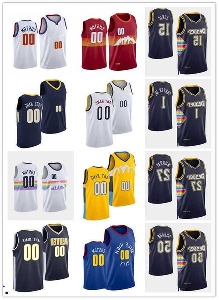 

75th custom jersey denver''nuggets''men women youth nikola 15''jokic jamal 27 murray 50 aaron gordon 1 michael, Black;red