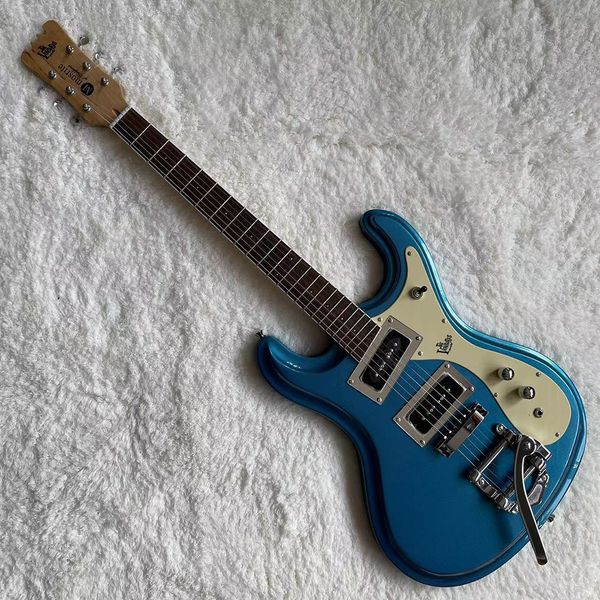 

custom grand mosrit 1965 electric guitar in blue color