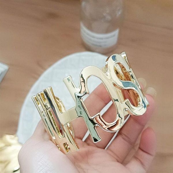 

european and american fashion big letter model exaggerated bracelet-style light female jewelry big bracelet open female jewelry fr313s, Golden;silver