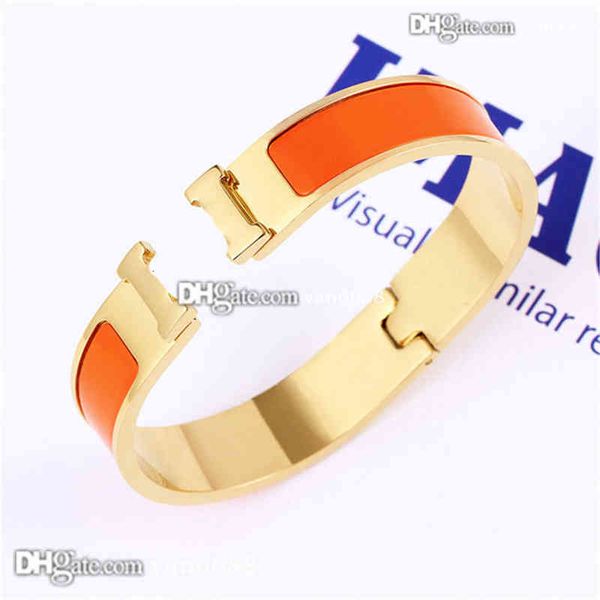 

designer h bracelet enamel bangle love jewelry party wedding women couple hermeing gift multiple colour fashion luxury size #17 wi322y, Black