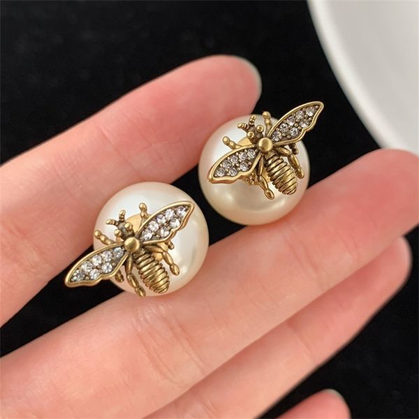 

shop 80% off clearance high-end version full of diamond pearl earrings, women's light luxury fashion earrings, Golden