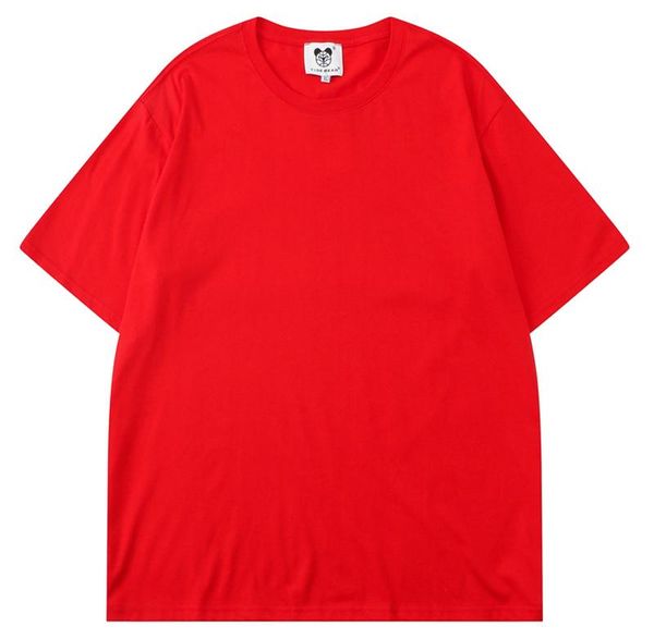 Camisetas masculinas camisetas de cor sólida de cor sólida camisetas de manga curta unissex 2022 Camiseta de tamanho grande de verão