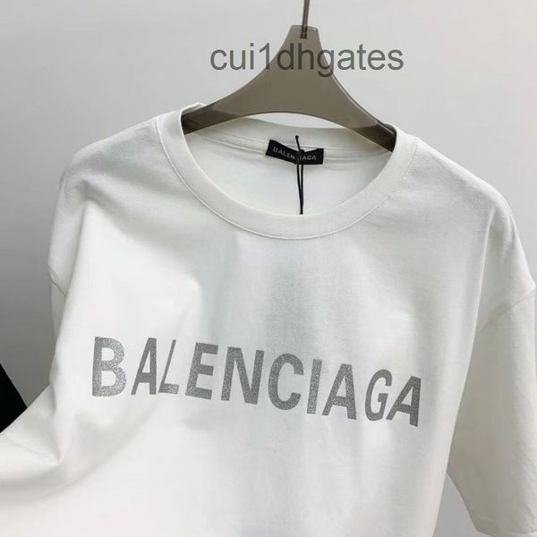 

2022 designer bb t shirt and shirts high end fashion brand new paris gilded letter t-shirt sleeve women's roun, White;black