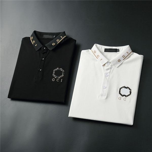 

mens polos t shirts men polo homme summer shirt embroidery t-shirts high street trend shirts tee m--3xl 888, White;black
