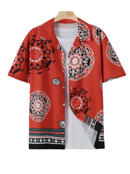 

men mandala print shirt without tee v3wm#, White;black