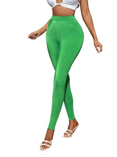 

sxy solid high waist skinny pants r69l#, Black;white