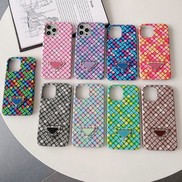 

Designer fashion cell phone cases for 13 Mini Pro Max X XR Xs 7 8 plus 11 new iphone 12 12pro Colorful woven pattern phone case, Green
