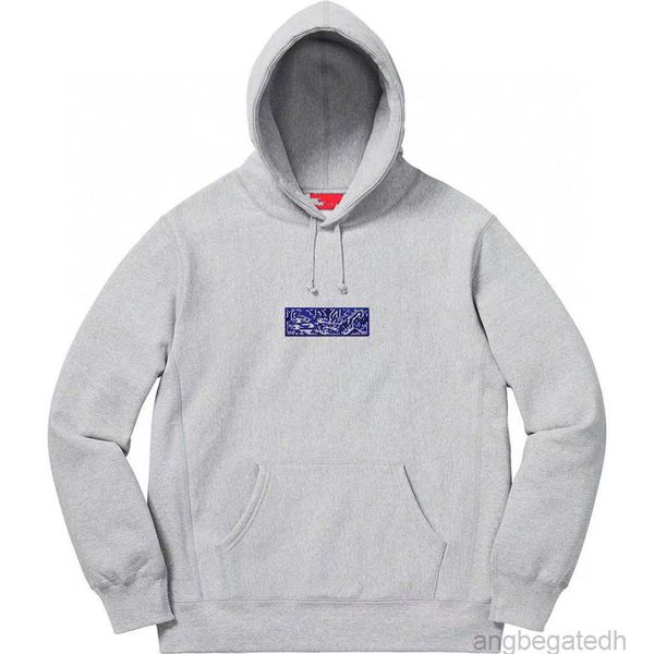 

22ss men's fashion hoodie casual loose sweatshirt fashion supre letter embroidery women's sweatshirt 91, Black