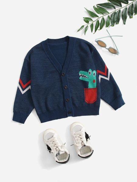 

toddler boys pattern button front cardigan she, Blue
