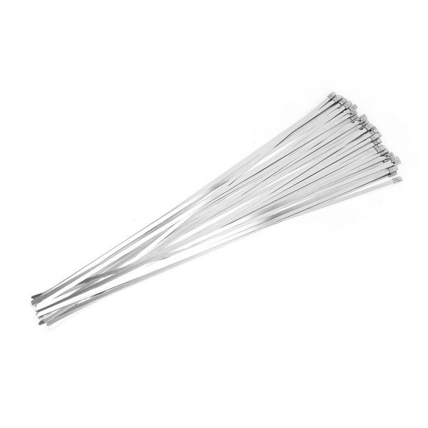 

100pcs 4.6x450mm stainless steel cable tie metal self locking zip tie wrap strap