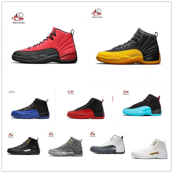 

2days ship jumpman 12 12s 2022 mens big kid xii flu game royal taxi french pink bred for men sports shoes black white basketball shoes sneak