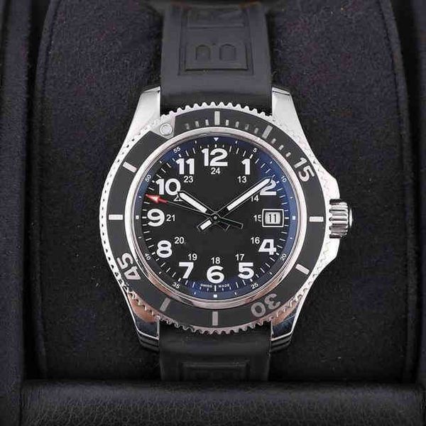 

superocean ceramic bezel automatic mechanical watch black yellow number dial rubber stainless steel sapphireqenc, Slivery;brown