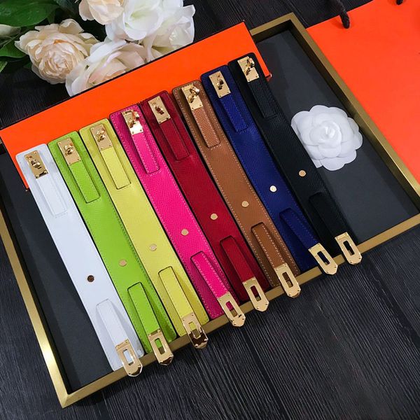 

brand jewerlry real leather bracelet for women multicolor cuff, Golden;silver
