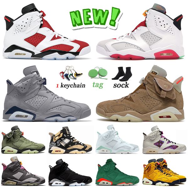 

jumpman 6s 6 og basketball shoes carmine hare georgetown british khaki cactus jack dmp bordeaux metallic silver tour yellow mens women sneak, White;red