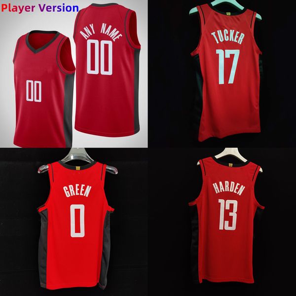 

custom authentic stitched player version basketball jerseys 4 jalengreen 10 ericgordon, Black;red