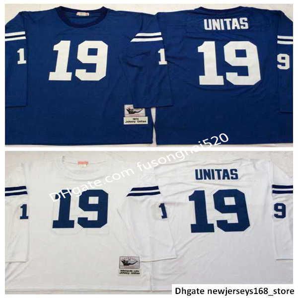

vintage ncaa men # 12 fan 37 shaun alexander 19 johnny unitas royal blue white home away 100% stitched vintage college football jerseys, Black