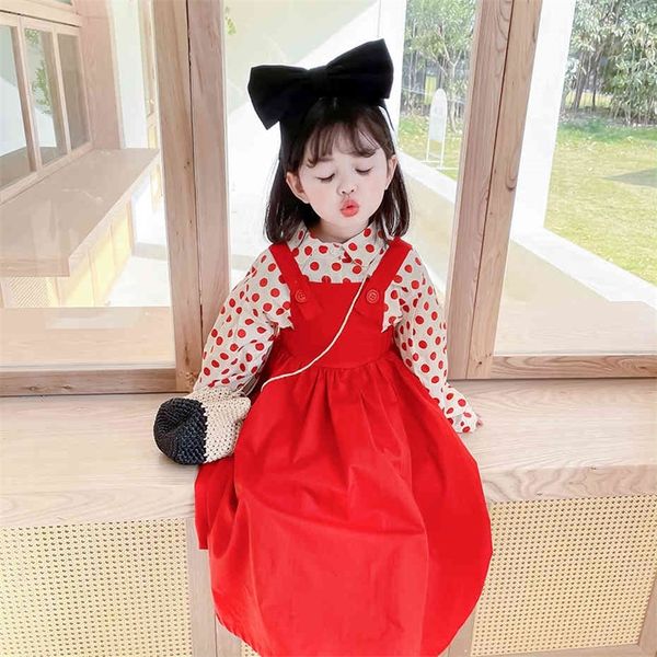 

clothes for girls dot blouse dress girls outfits toddler girls sets clothing spring autumn children's tracksuit 210412, White