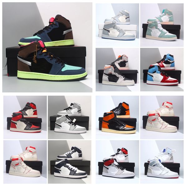 

mens royal patent bred 1 basketball shoes 1s university blue high dark mocha twist light smoke grey chicago unc bordeaux royal toe men women