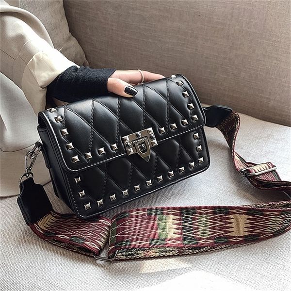 

popular female new fashion rivet single small square versatile lingge double belt messenger 80% off purse sales