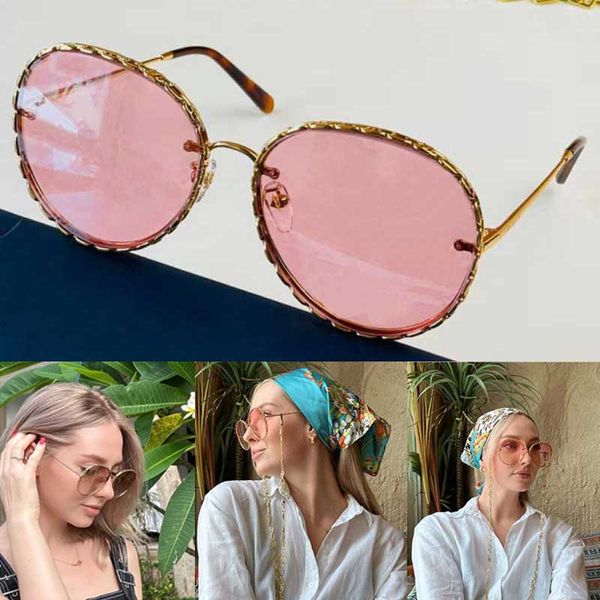 

2022 New Luxury Brand Sunglasses Z1623 Oval Frame Men Ladies Edge Winding Delicate Gold Small Chain Womens Casual Shopping Glasses