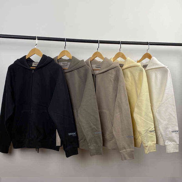 

men women zipper sweater fog double thread essentials sweater fashion brand hat five colors of classic basic models fashionable and versatil, Black