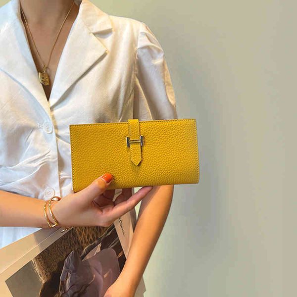 

purse online purse black leather wallet women's long new large capacity folding wallet hand bag gift box, Red;black