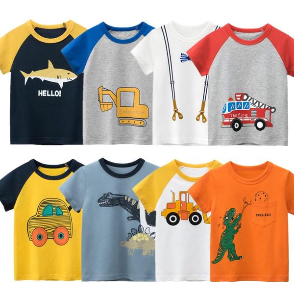 Set di abbigliamento 2-8T Bambino Bambino Neonati maschi Vestiti Estate T-shirt in cotone Manica corta Stampa graffiti Tshirt Bambini Top Infant OutfitCl