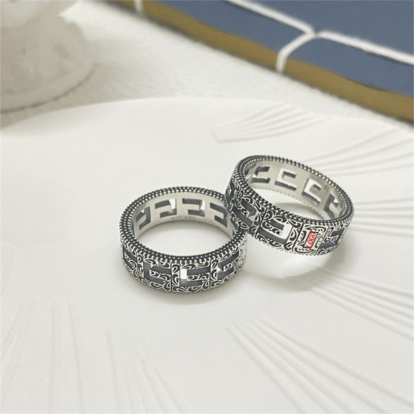 

20% off jewelry the new 925 silver pattern engraved letter hollow out couple pair ring