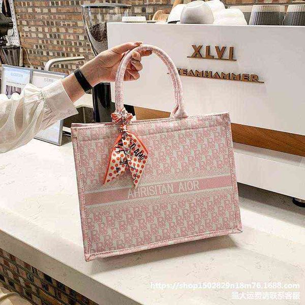

large capacity bag women's portable shopping one shoulder canvas net red high-grade atmospheric tote