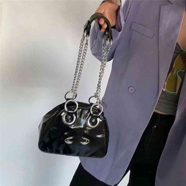 Abendtaschen Designer Vivi Damentaschen 23 neue vielseitige Handtaschen aus Lackleder Japanische Modemarke Saturn Punk-Stil One-Shoulder-Unterarmtasche