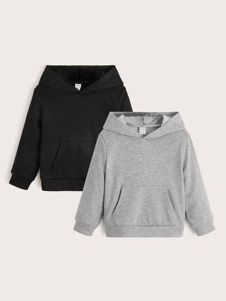 

toddler boys 2 pack pocket patched hoodie she, Black