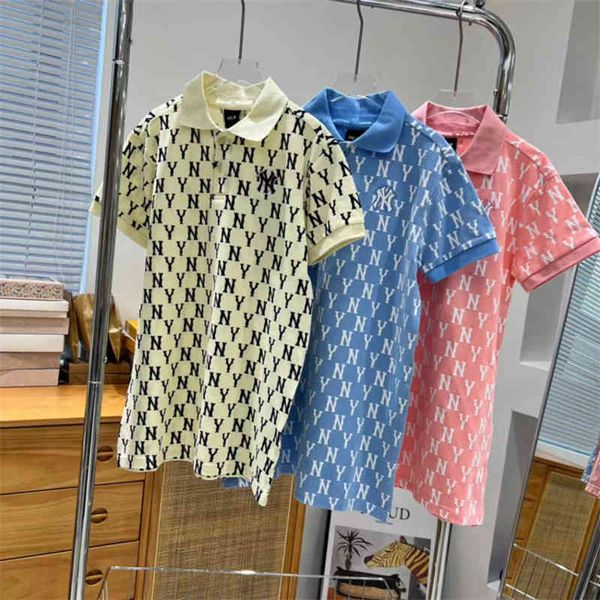 

casual dresses mlb children's middle and older girls' loose casual lapel with over printed letters ny old flowers short sleeve dre, Black;gray